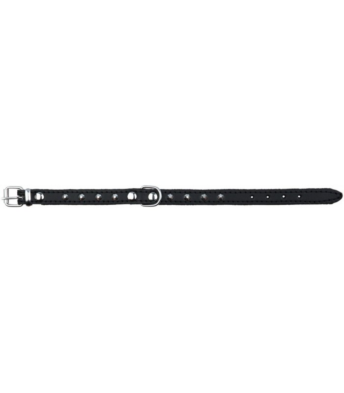 COLLARE CUOIO FODERATO NERO CM.37