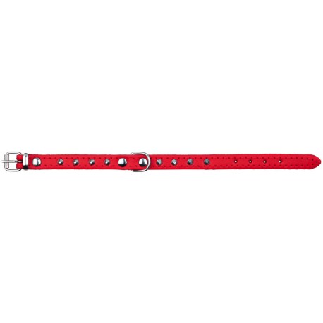 COLLARE CUOIO FODERATO ROSSO TG.M