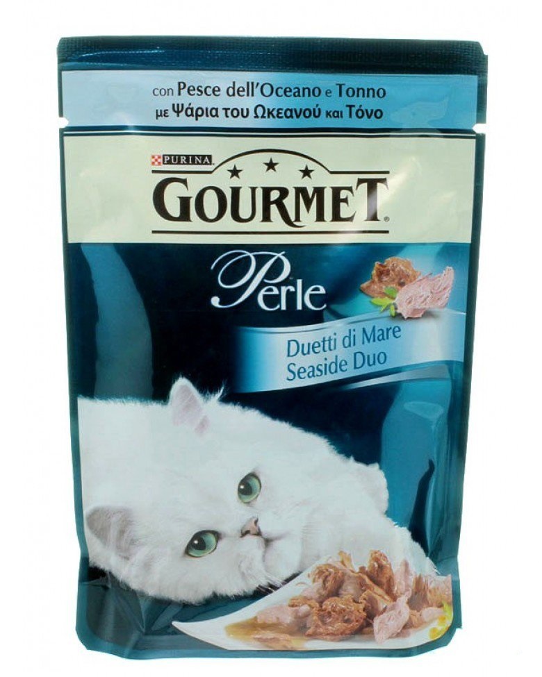 GOURMET PERLE DUETTI PESCE DELL'OCEANO-TONNO GR.85