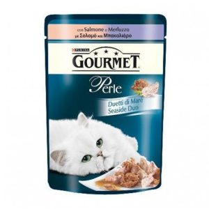 GOURMET PERLE DUETTI SALMONE-MERLUZZO GR.85