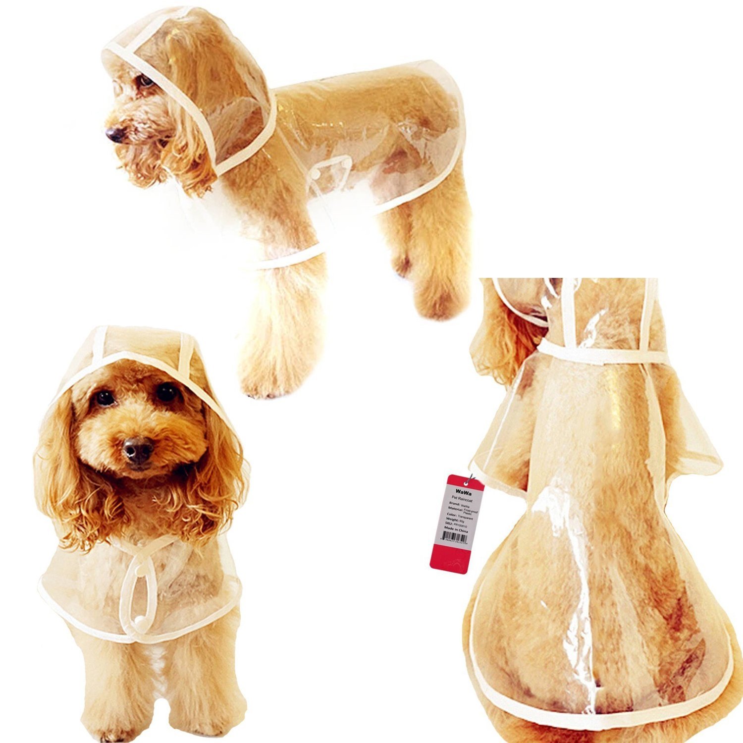 IMPERMEABILE PER CANE TRASPARENTE CM.34