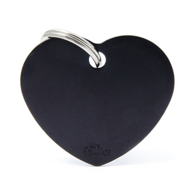 MEDAGLIETTA BLACK BIG HEART MFB36