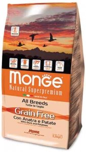 MONGE GRAIN FREE ANATRA/PATATE KG.12
