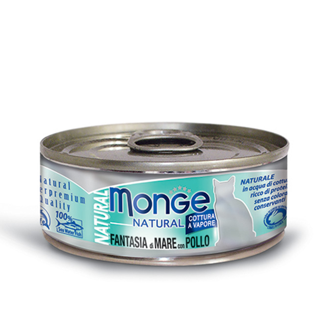 MONGE NATURAL MARE C/POLLO GR.80